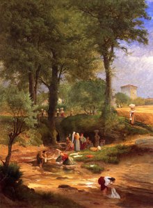 Washing Day near Perugia (or Italian Washerwomen)